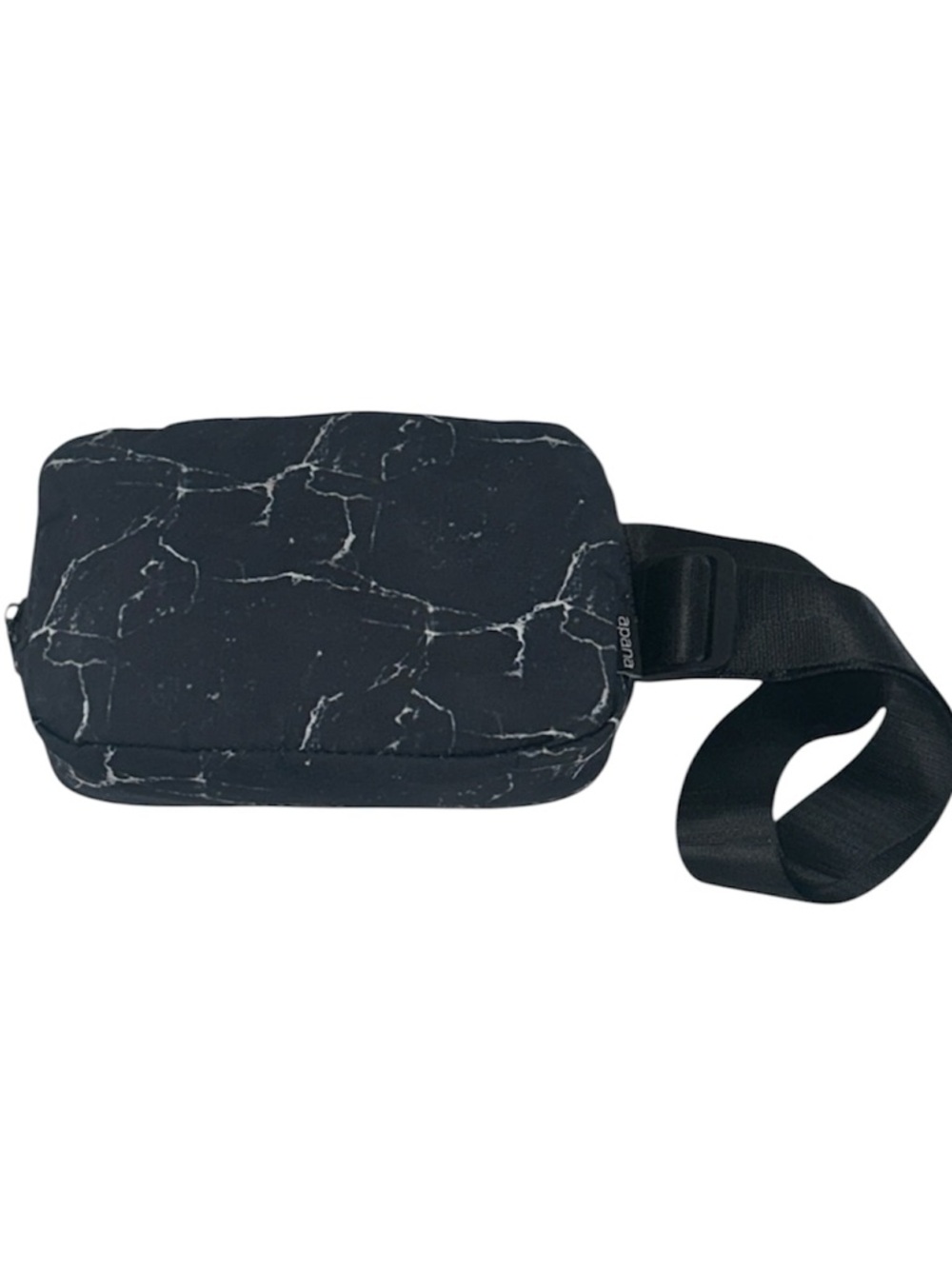 Apana Adjustable Belt Bag Small Black White Marble Print Fanny Pack
